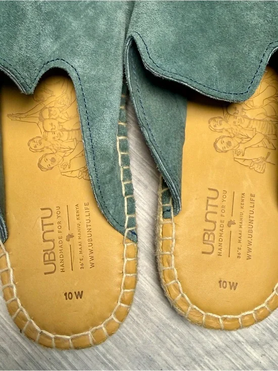 Ubuntu Life Suede Espadrille Mule — Slate Blue | Size 10W - Picture 4 of 5